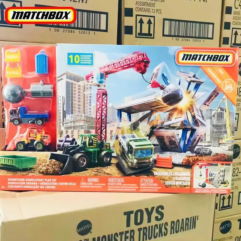 

Подлинный спичечный коробок, литой под давлением автомобиль в центре города, игровой набор с 10 аксессуарами, модель автомобиля, игрушка для мальчика, подарки на день рождения, Хэллоуин