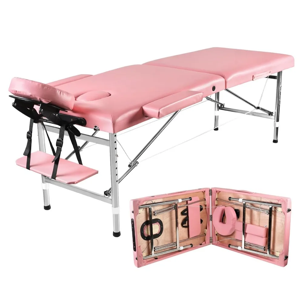 Tragbare Massageliege, Faltbare Höhenverstellbare Wimpernliege für Salon & Spa, PU-Leder Gesichts- und Tattoo-Massageliege, Anpassbar