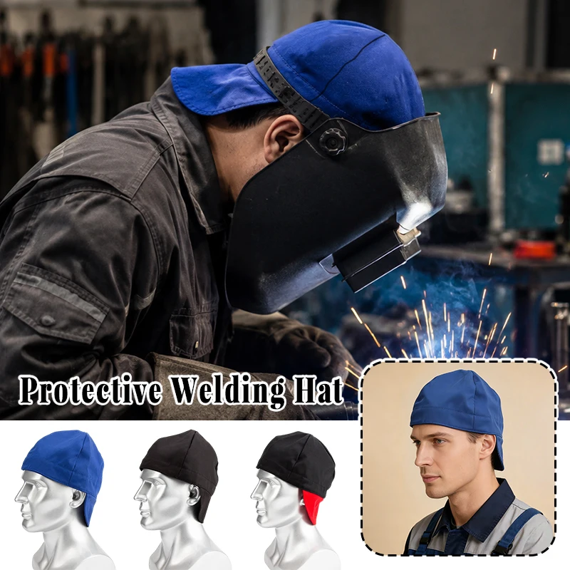 Welding Beanie Flame Resistant Welder Cap Lightweight Breathable Anti-spatter Work Protective Hat for Welding Workers