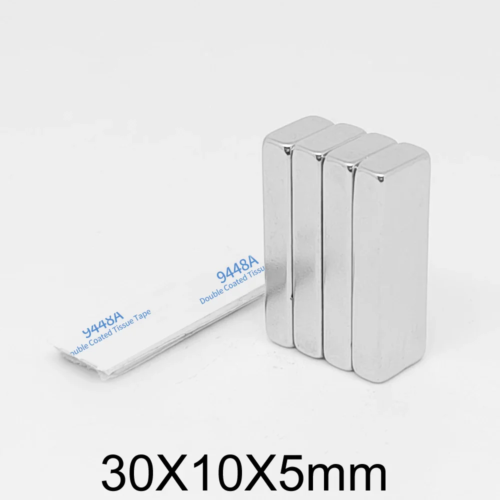 30x10x5mm Block Strong Magnet 30x10x5 Sheet Magnet With Self Double-Sided Tape 30*10*5 For Home Refrigerators, Offices DIY