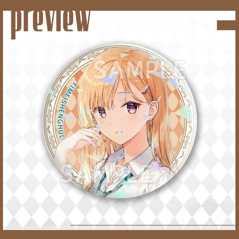 New Gimai Seikatsu Badge Asamura Yūta Ayase Saki Anime Peripherals Schoolbag Cute Cartoon Accessory Collection Display Brooches