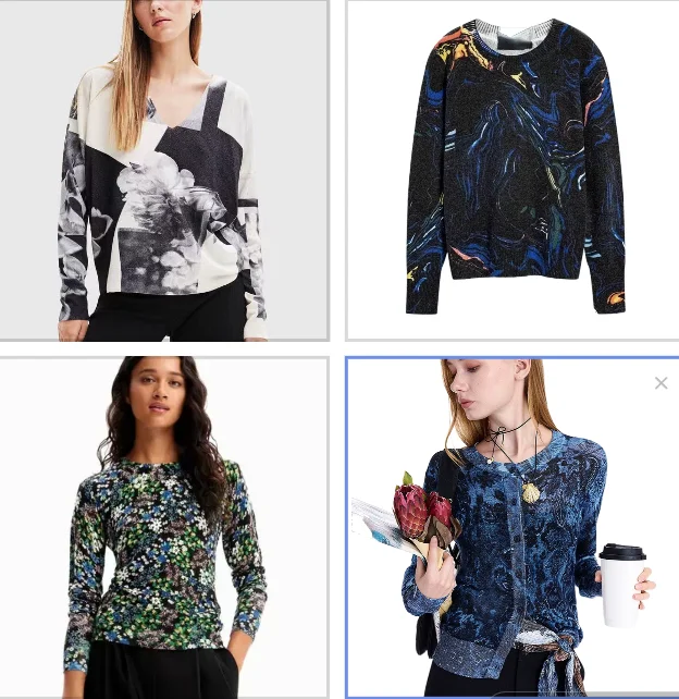 

Новый вязаный женский свитер с круглым вырезом и испанским принтом для экспорта оригинального заказа