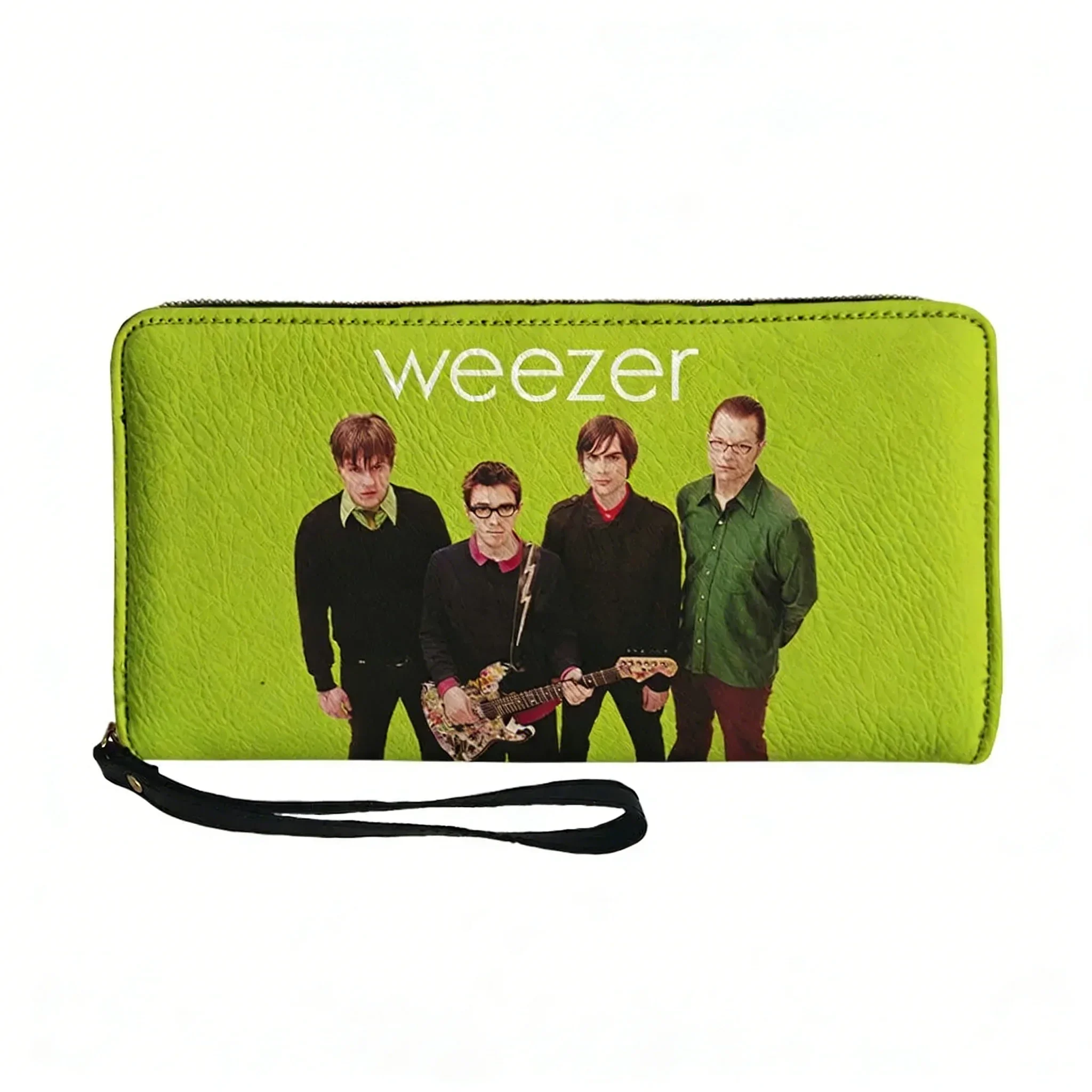 

Weezer Rock Band Custom Wallet Purse Blue Album Mens Womens Zipper Long Wallets Double Print Portable Wallet Gift Bag