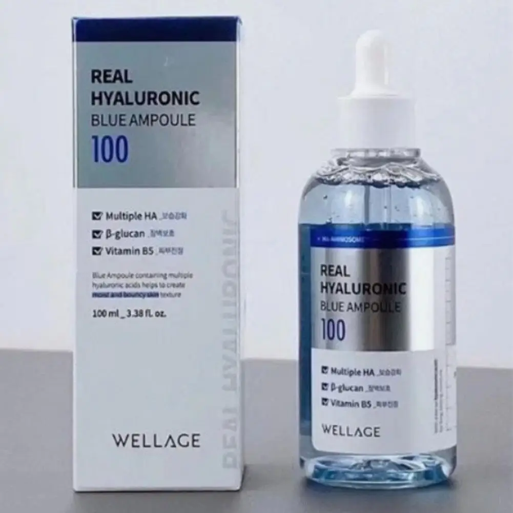 Esencia de ácido hialurónico de 100ml, marca Korea Wellage, hidratación profunda, blanqueamiento, reafirmante, suero no pegajoso, cuidado de la piel Facial eficiente