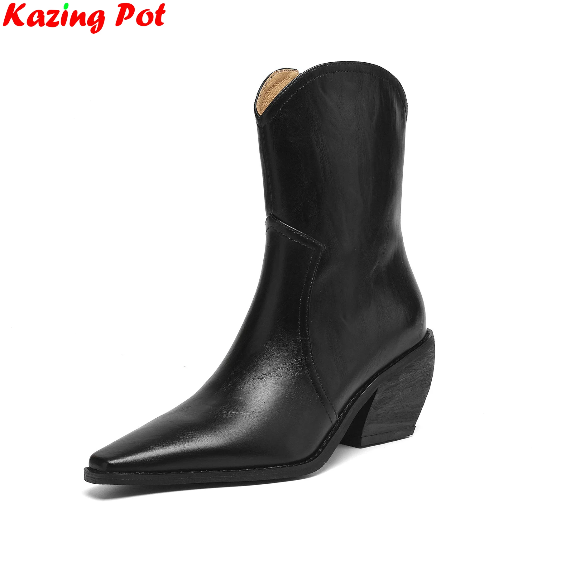 Мотоциклетные ботинки в стиле ретро на массивном каблуке из коровьей кожи размера 34–43, повседневная теплая зимне-осенняя обувь, брендовые классические женские ботинки до середины икры