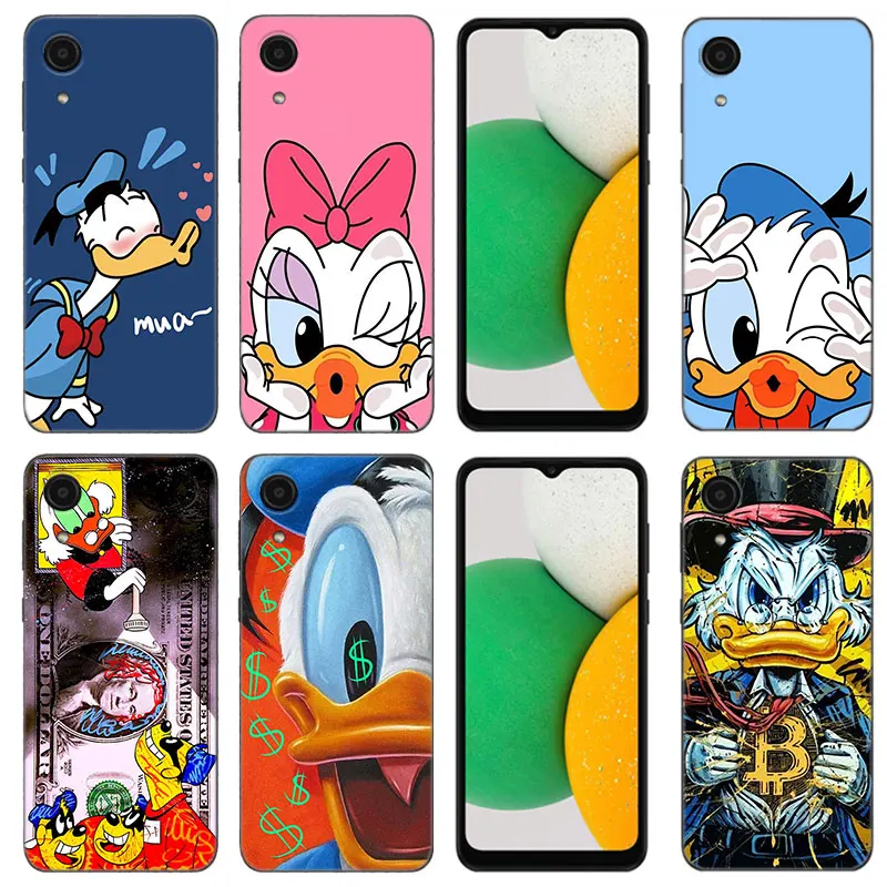 Disney Donald Duck Black Silicone Phone Case For Samsung Galaxy A01 A03 Core A04 E A02 A05 A10 A20 A21 A30 A50 S A6 A8 + A7 2018