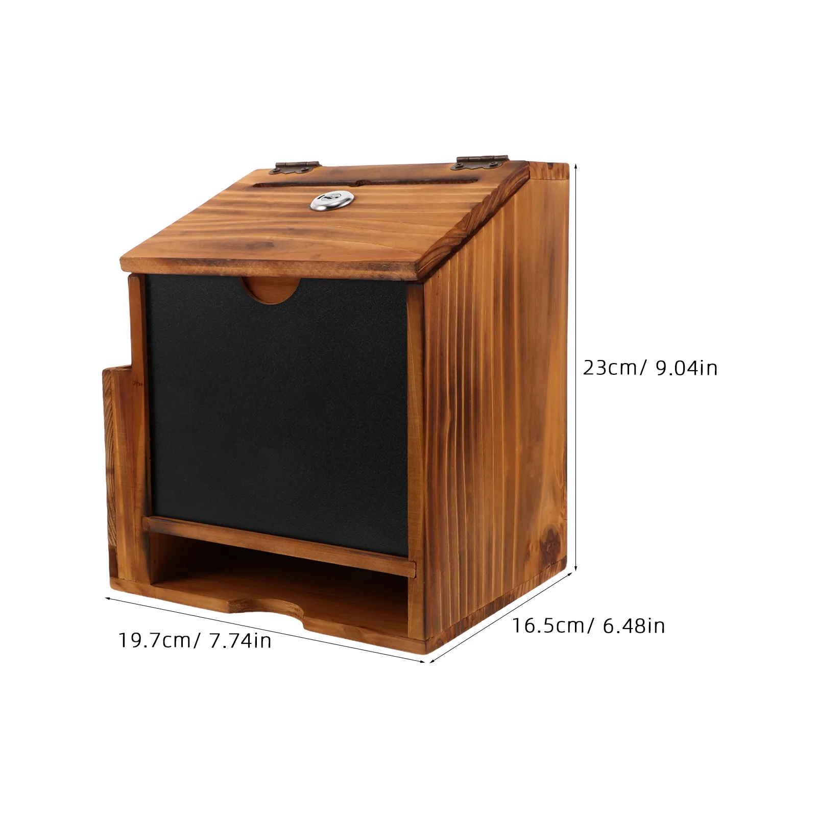 Solid Wood Mailbox Classic Style Wall Mounted Large Capacity Letter Holder Rustic Design Suitable Outdoor Indoor Use