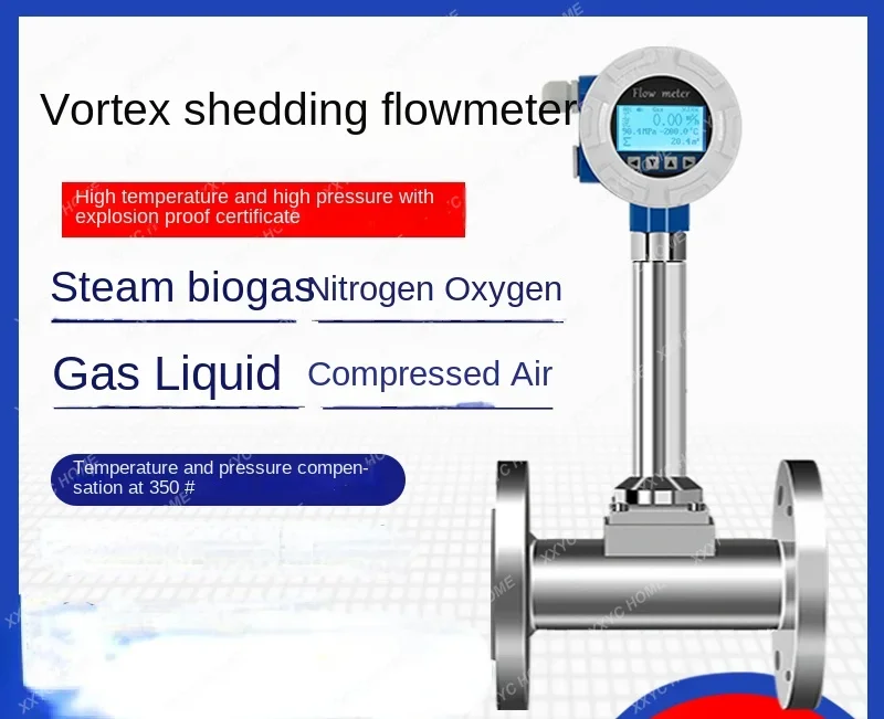 Vortex Flow Meter Liquid Pipeline High Precision Compressed Air Metering Flow Sensor Flow Meter Metering