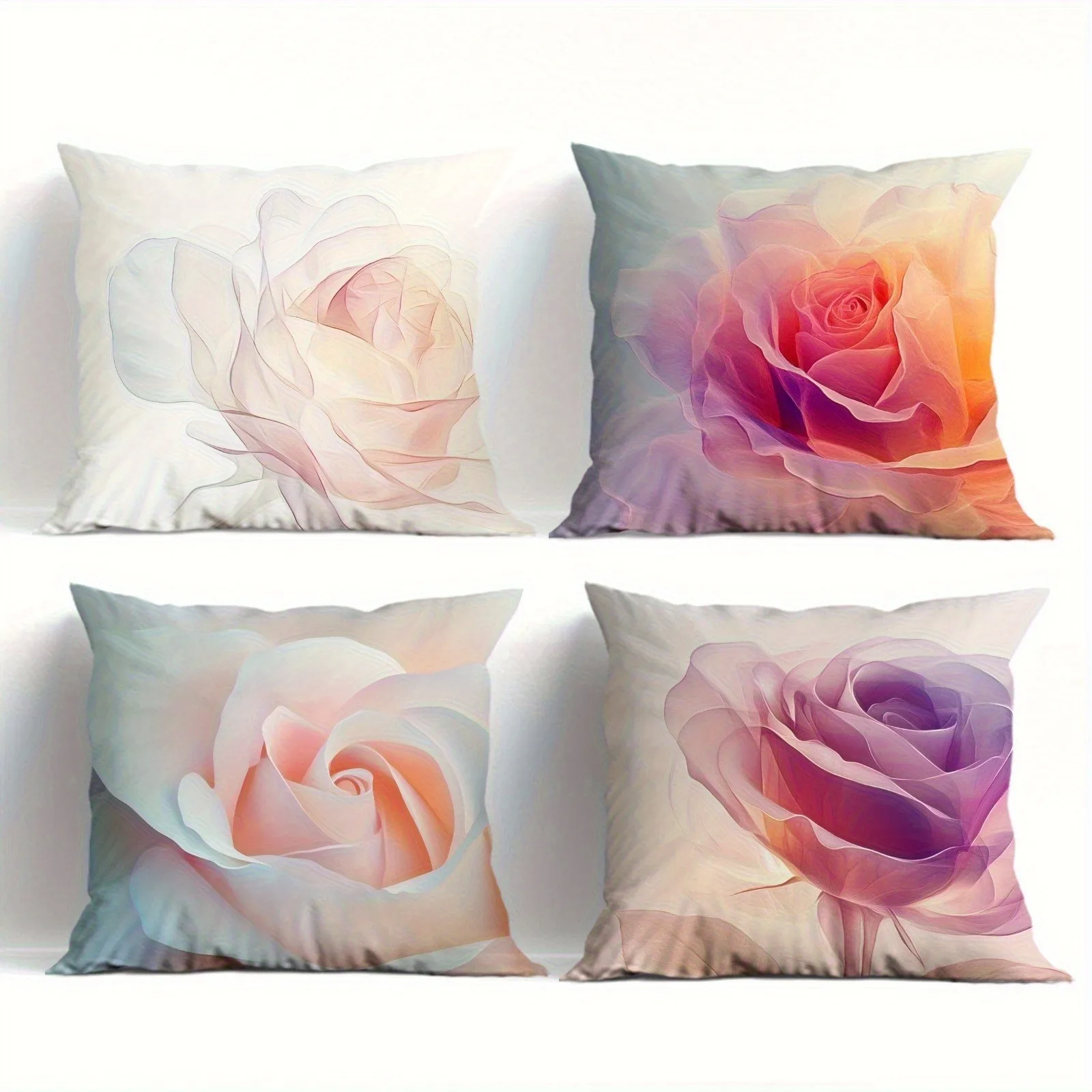 

Пастельная наволочка с розой омбре: мягкая наволочка с мечтательной тематикой для уютного современного домашнего декора дивана