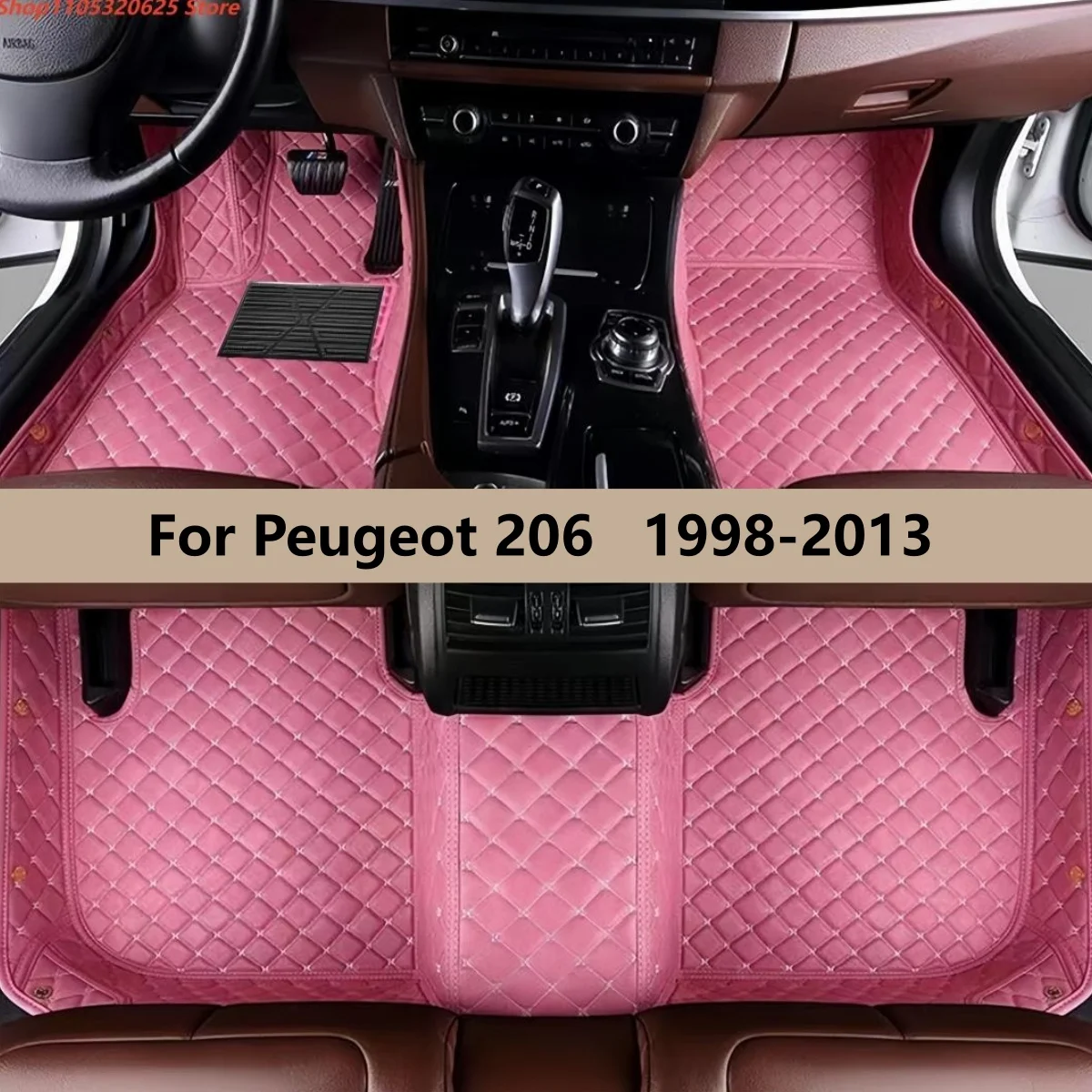 

Car Floor Mats For Peugeot 206 206 1998-2013 Auto Accessories Full Set Leather All Weather Cars Carpets Pads