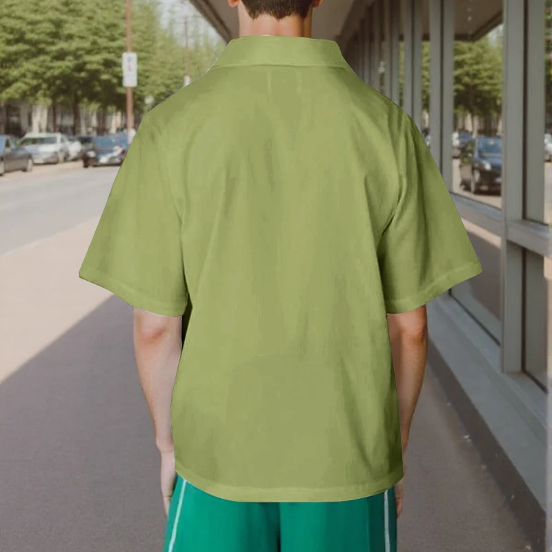 INCERUN الرجال قميص بلون التلبيب قصيرة الأكمام ملابس الرجال غير رسمية الشارع الشهير فضفاض موضة الترفيه قمصان الرجال قمصان 2025 #4