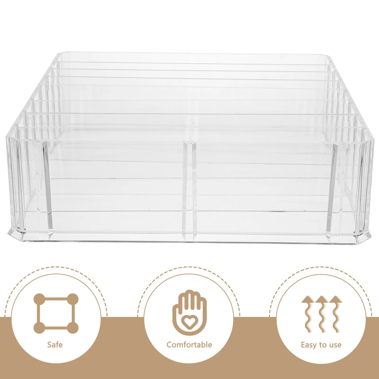 Multi-Grids Cash Organizer Box Money Storage Tray with Coin Bill Compartments Cash Holder for Office Store Classroom Use view 6