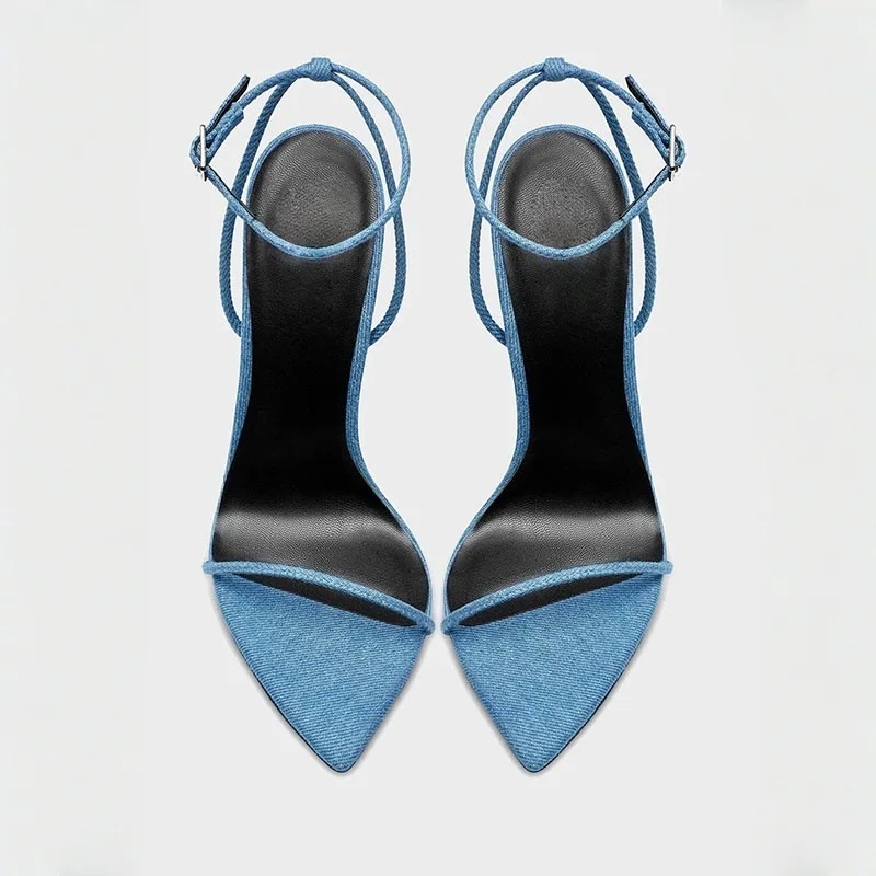 

MKKHOU модные сандалии, женские новые сандалии ручной работы высокого качества, сандалии на высоком каблуке с острым ремешком и пряжкой на щиколотке, современная открытая обувь