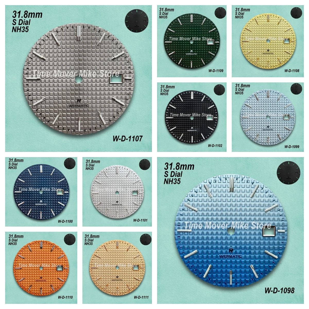 

31.8mm High Quality S Logo Dial Suitable For NH35/NH36 Movement Green Luminous New Oak Watch Modification Accessories