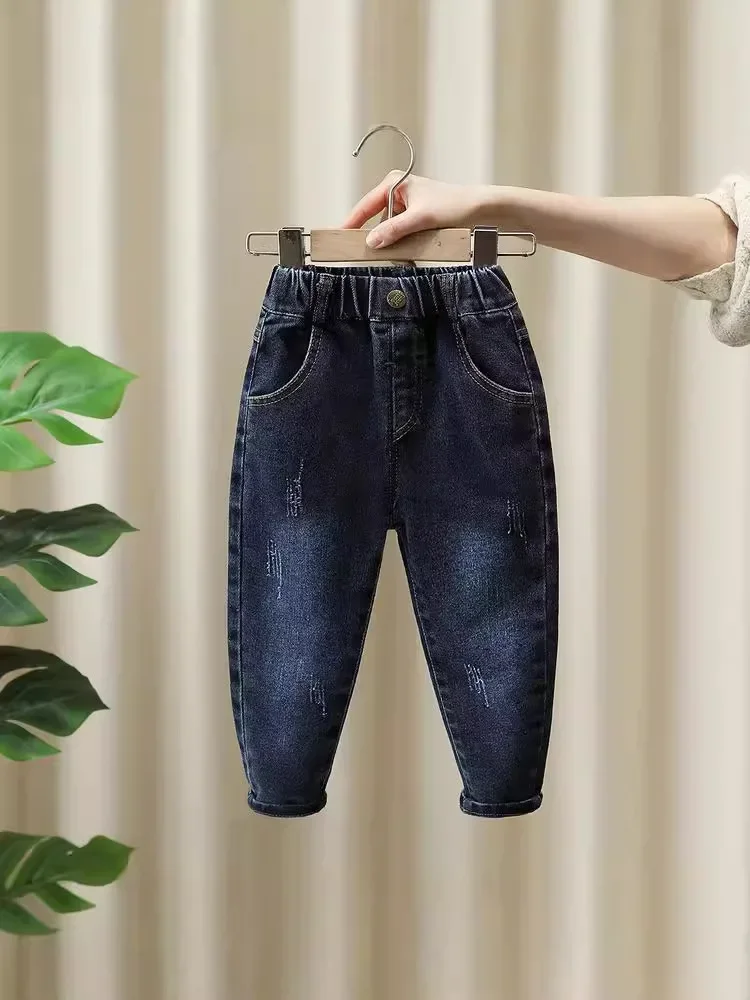 الأولاد سليم صالح الجينز مرونة الخصر المتعثرة الدنيم السراويل 2026 الربيع عارضة بنطال أولادي ل 1-7Y #4