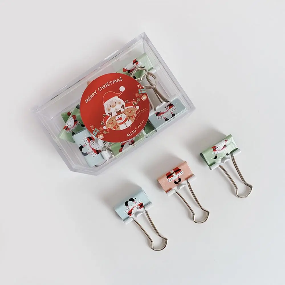 Cute Christmas Series Binder Clips Multifunctional Push Pins Paper Clip Colorful Simple Mini Foldback Clip