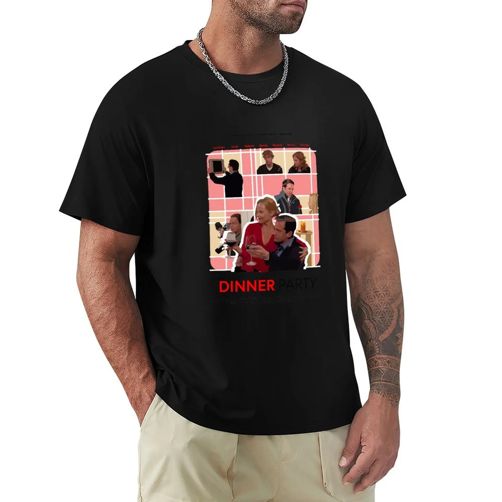

The Office Dinner Party Poster T-Shirt Outdoor Sports Short Sleeve Top