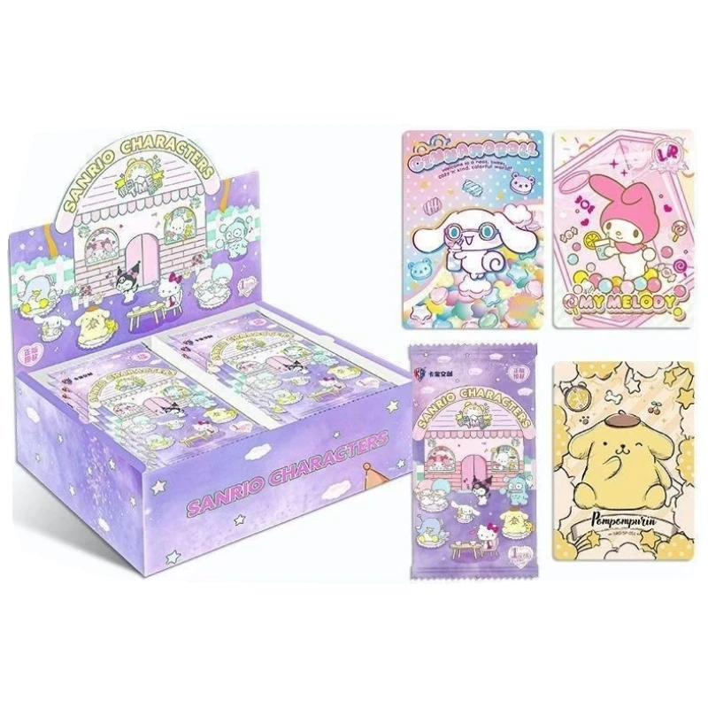 Vendita calda Collezione di scatole originali autentiche Carte per hobby Sanrio Libro di carte rare Cute Kitty Kuromi Melody Party Game Regalo per bambini