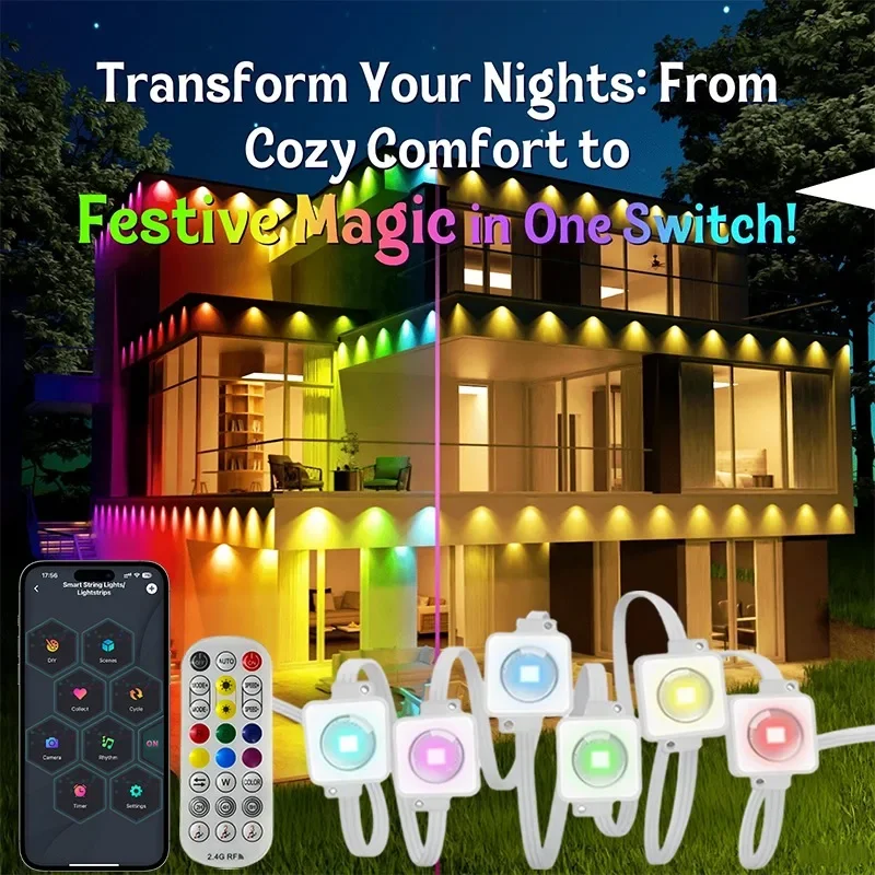 الذكية LED RGB الستار سلسلة أضواء بلوتوث APP التحكم عيد الميلاد الجنية ضوء جارلاند لتقوم بها بنفسك صورة عرض ديكور حفلات الزواج #1