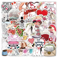 50pcs Wedding Love Valentine's Day Graffiti Love Anniversary Waterproof Sticker