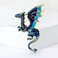 Popular Enamel Long Tail Flying Dragon Brooch for Women Unisex Animal Pins Event Party Backpack Decoration Clothes Accessories