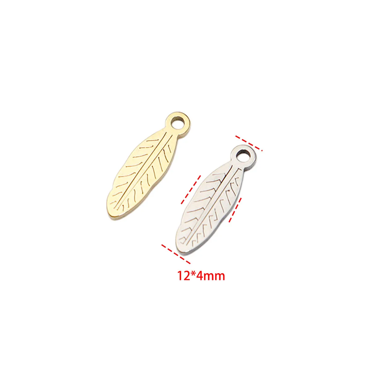 10pcs 304L Stainless Steel Mirro Polished Leaf Girl Necklace Earring Charms Componets PVD Plated DIY Handmade Jewelry Accessory