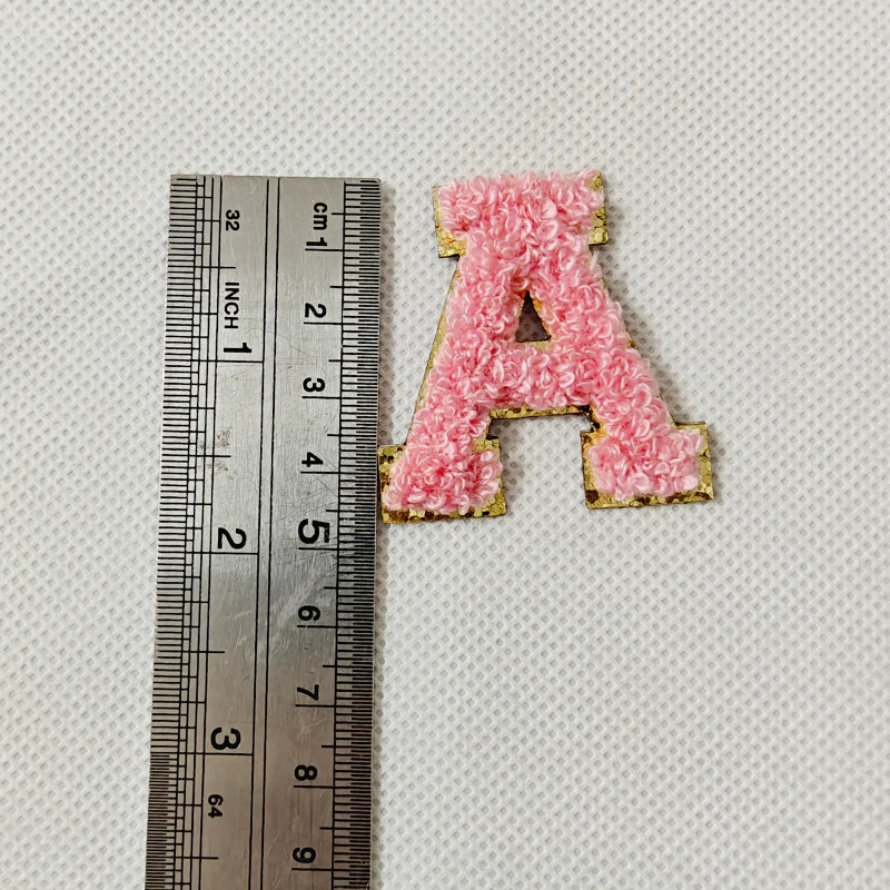 26pcs 4.5cm Towel Embroidered Sticker English Letters Patches for Clothing Bags Stick on Accessories Alphabet Applique Patch