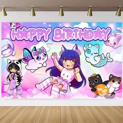 Halo Aphmau Plushies tema sfondo bambini festa di compleanno Banner decorazione fotografia sfondo Baby Shower Studio puntelli