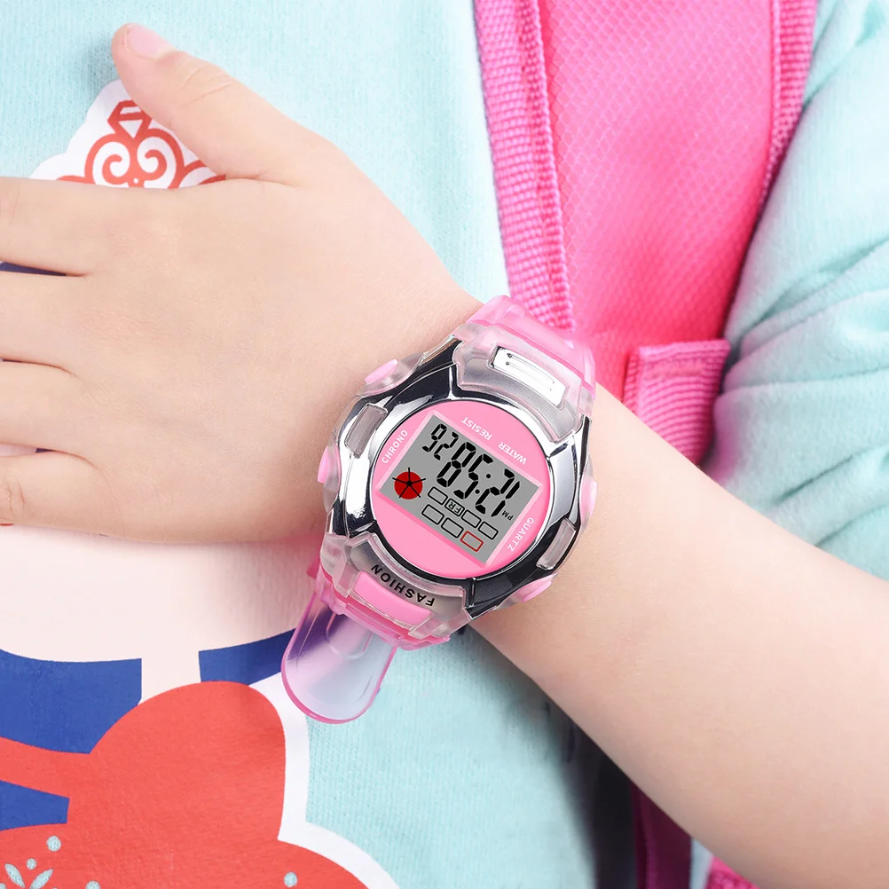 Sports Waterproof Watch Pink Stylish Electronic Wristwatch for LED Luminous Sports Watch for