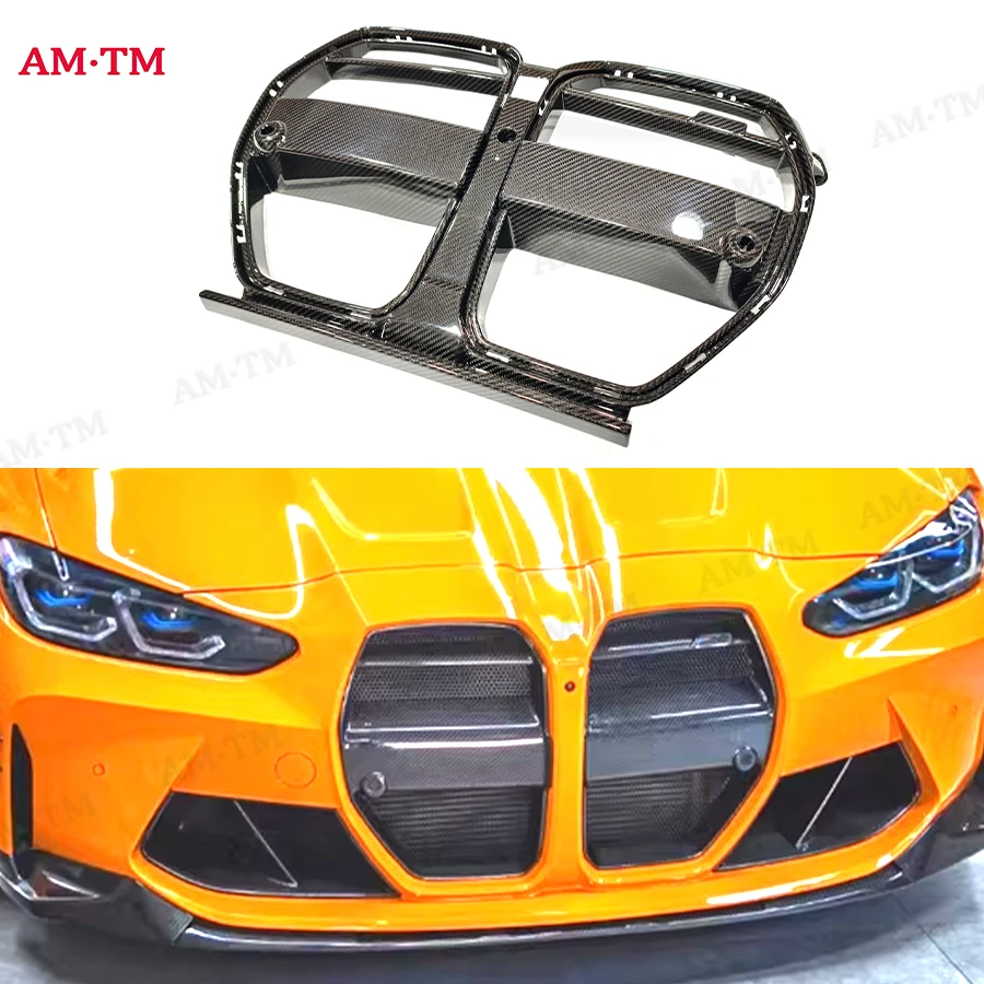 

Dry Carbon Fiber Car Front Bumper Grille For BMW G80 G81 M3 G82 G83 M4 2021-2024 Front Grill Racing Grills V Body Kit ACC