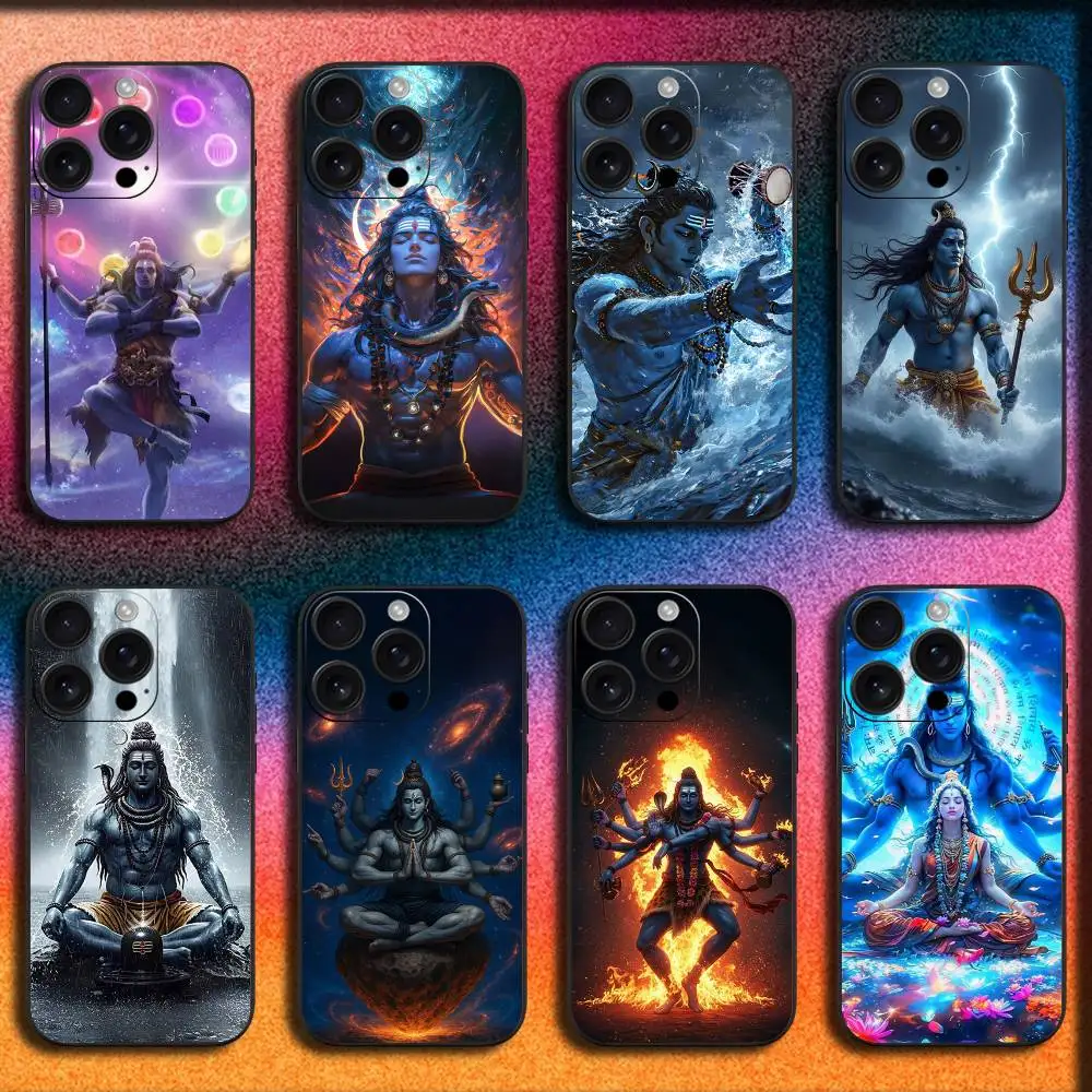 

Lord Shiva Hindu God Buddha Phone Case For iPhone 17,16,15,14,13,12,11,Pro,Max,Plus,E,SE4,Air,Mini Black Cover