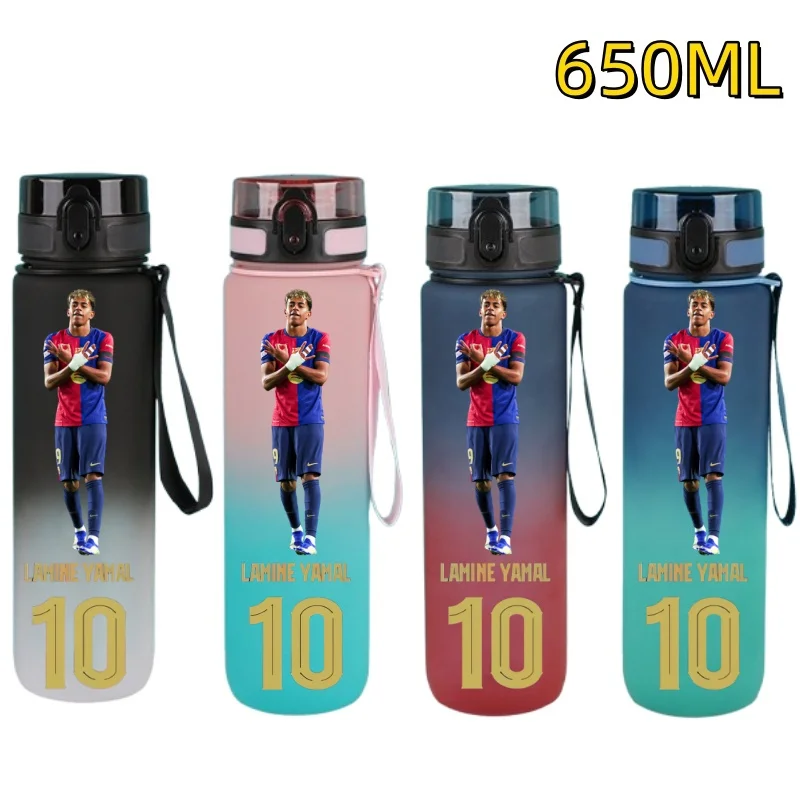 650ml Voetbalster Waterfles Lamine Yamal Draagbare Buitenfles Grote Capaciteit Sport Fitness Flip Cover Drinkfles Fans Cadeaus