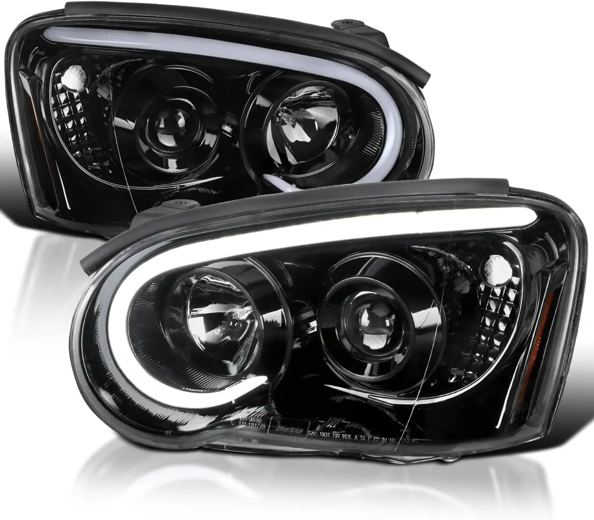

Фары проектора Jet Black со светодиодной подсветкой, совместимые с Subaru Impreza RS/WRX/Outback/STI 2004-2005, левая + правая пара, он