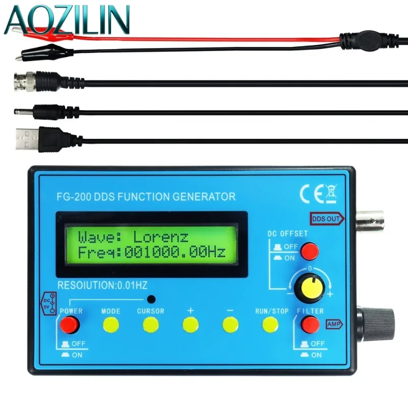 AOZILIN FG-200 DDS Signal Generator Module High Precision Frequency Source Sine Square Schumann Wave Function Signal Source