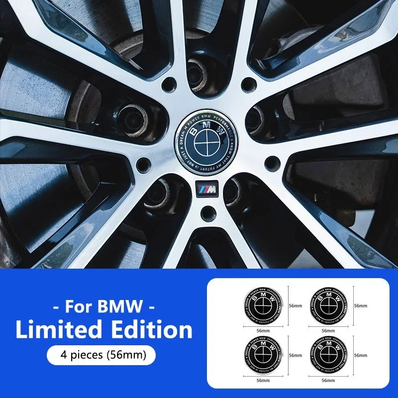 

7Pcs Car Wheel Hub Center Caps Badge For BMW E36 E39 E46 G21 G30 Auto Hood Front Rear Trunk Emblem Steering Wheel Center Sticke