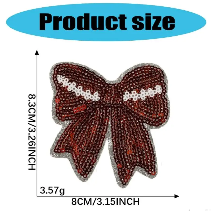 8 Pcs Bows Embroidered Patches Sequins Bowknot Sewing Patches Iron On Patches Applique Patches Sew On Patches for Jeans Y08E