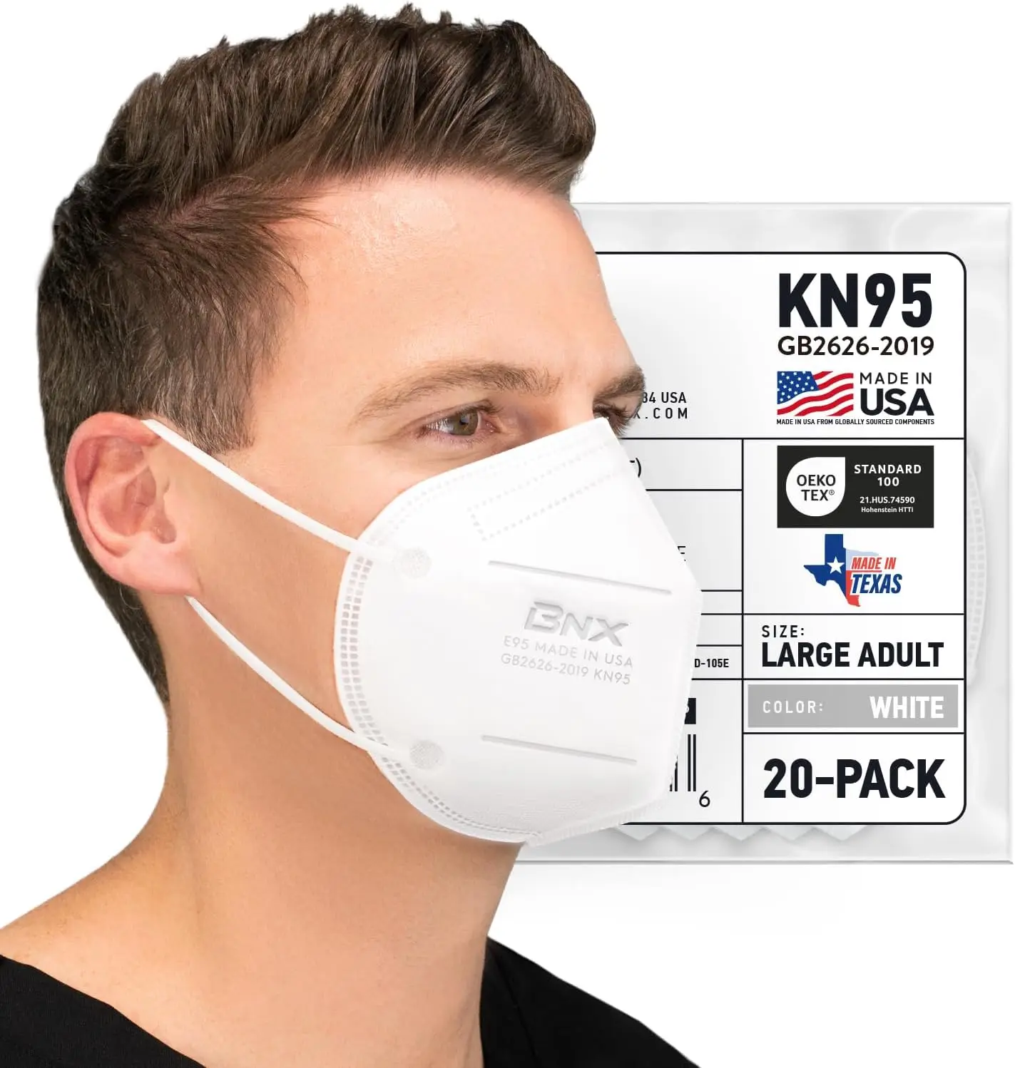 

KN95 Face Masks Made in USA, Adult and Kids Sizes with Earloop for Superior Protection and Comfort