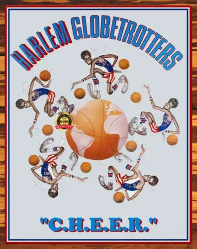 Harlem Globetrotters - C.H.E.E.R. 1985 - Rare - Metal Sign