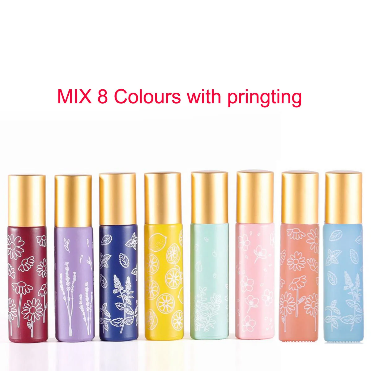 6X 12X 10ML Macaron Glass Roll On Bottle Steel Roller Ball for Perfume Aromatherapy Essential Oils Refillable Empty Portable NEW