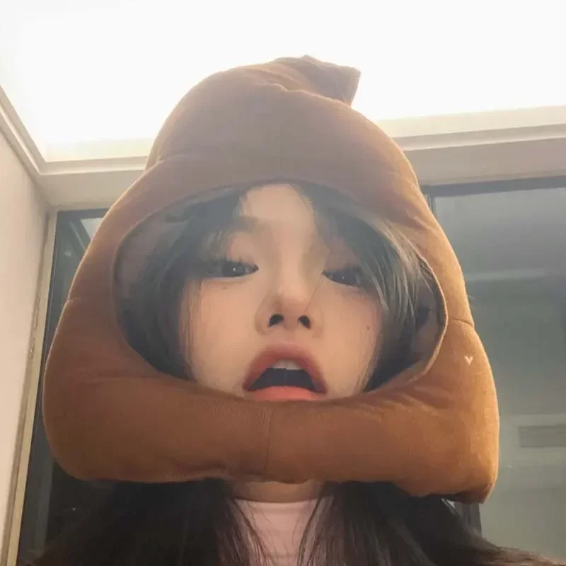 Забавная мультяшная кепка, креативный капюшон, удобные чепчики для женщин, мужчин, детей, коричневые шапки, теплые дышащие шапочки-бини для мужчин