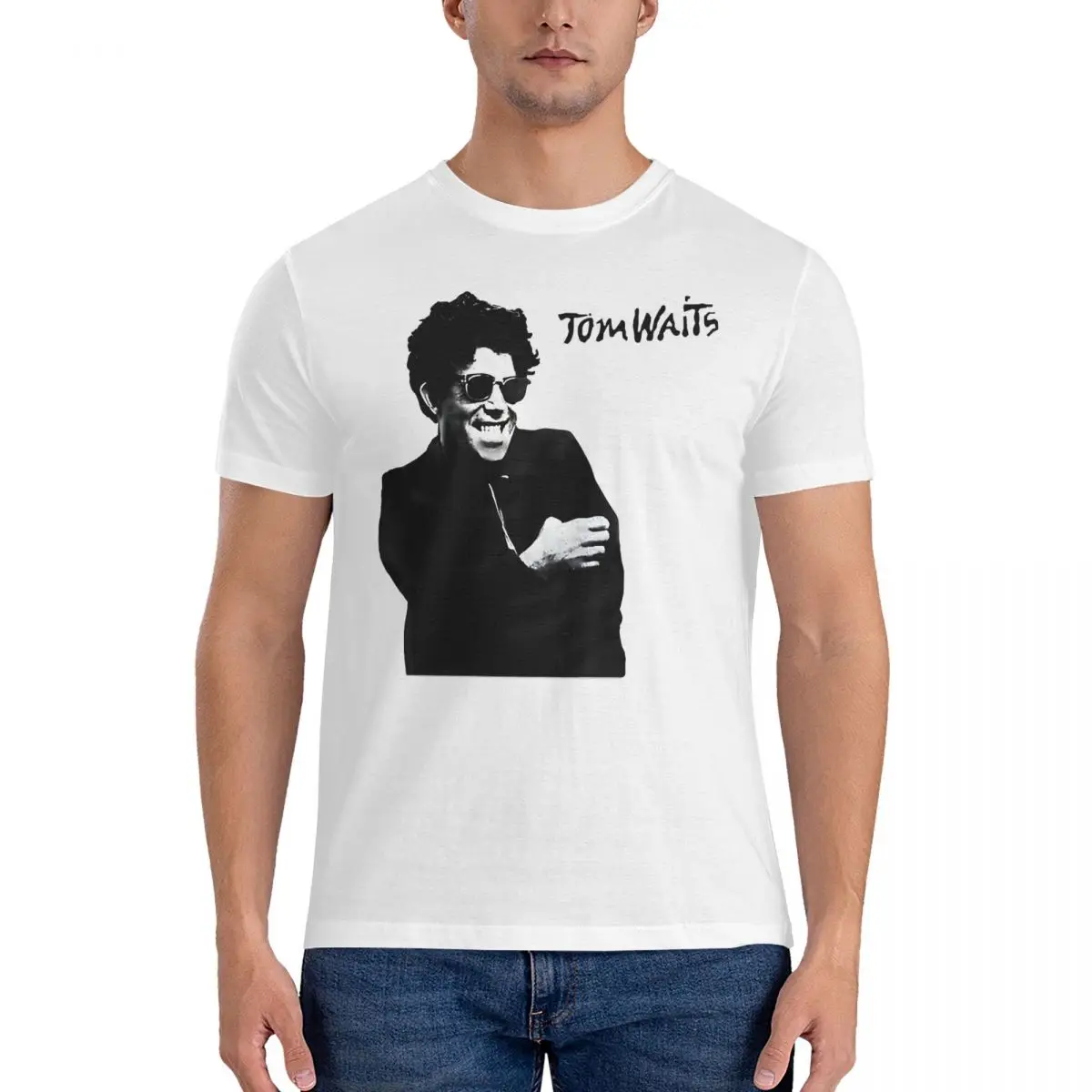 Winona Ryder's T-Shirt for Men Tom Waits Vintage Pure Cotton Tee Shirt O Neck Short Sleeve T Shirts New Arrival Clothing