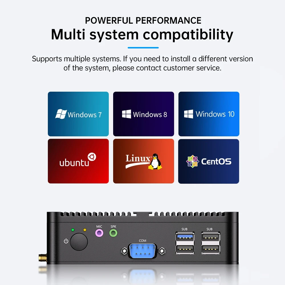 MSECORE Intel Celeron J1900ファンレスミニPC Windows 10 Officeコンピューター Linux デュアルLANベアボーンシステム 産業用ポータブルPC
