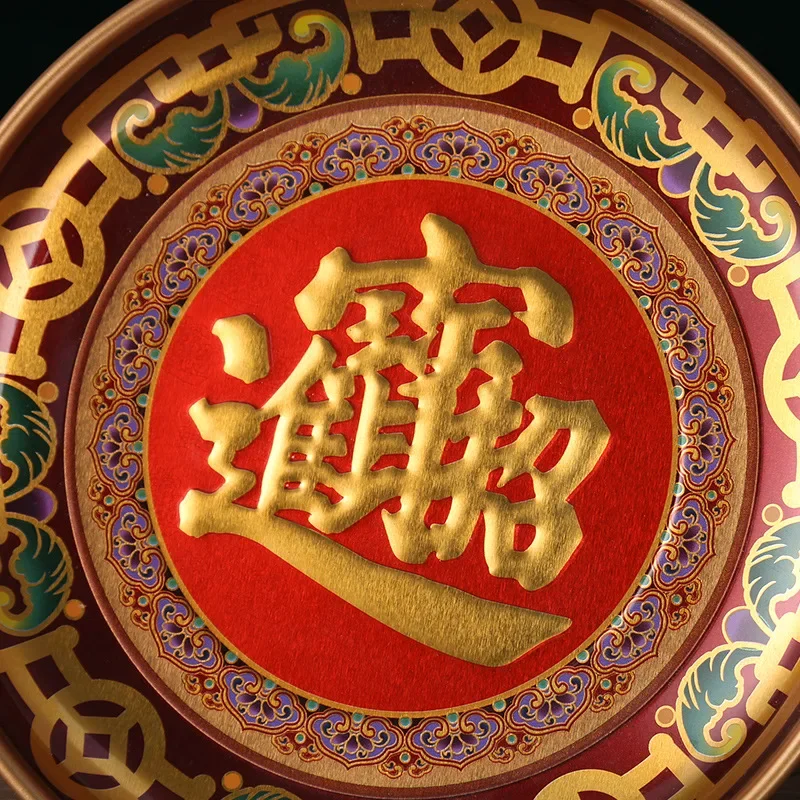 DSA Buddha offering alloy fruit plate Buddha front offering plate Household offering lotus flower tribute plate Guanyin God