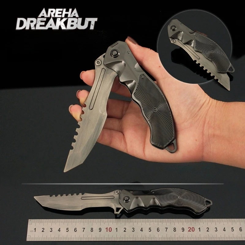 لعبة اندلاع الساحة سكين قتالي محيطي نسخة قابلة للطي أسلحة معدنية عالية الجودة نموذج حلية لعبة للأولاد قابلة للجمع هدية