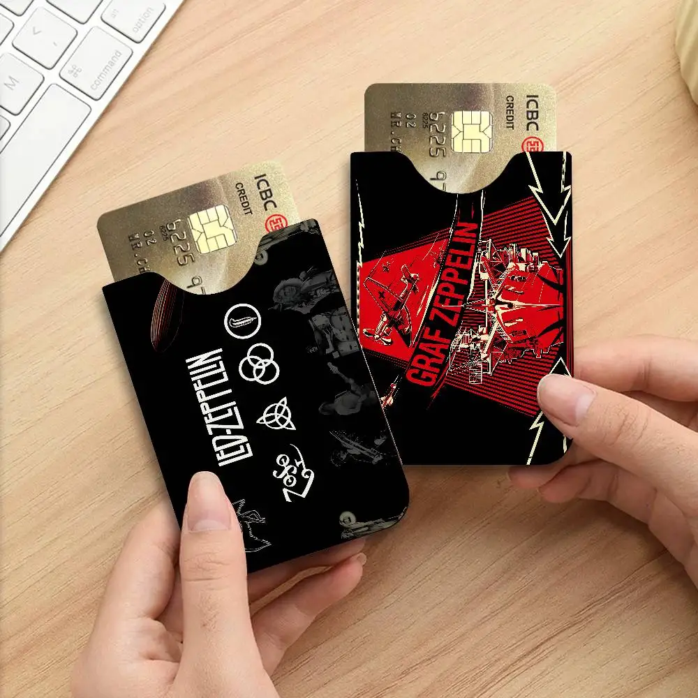 Famous Band L-ledS Z-zeppelin Light and thin mini bag small and portable bus card protective leather case for men and women