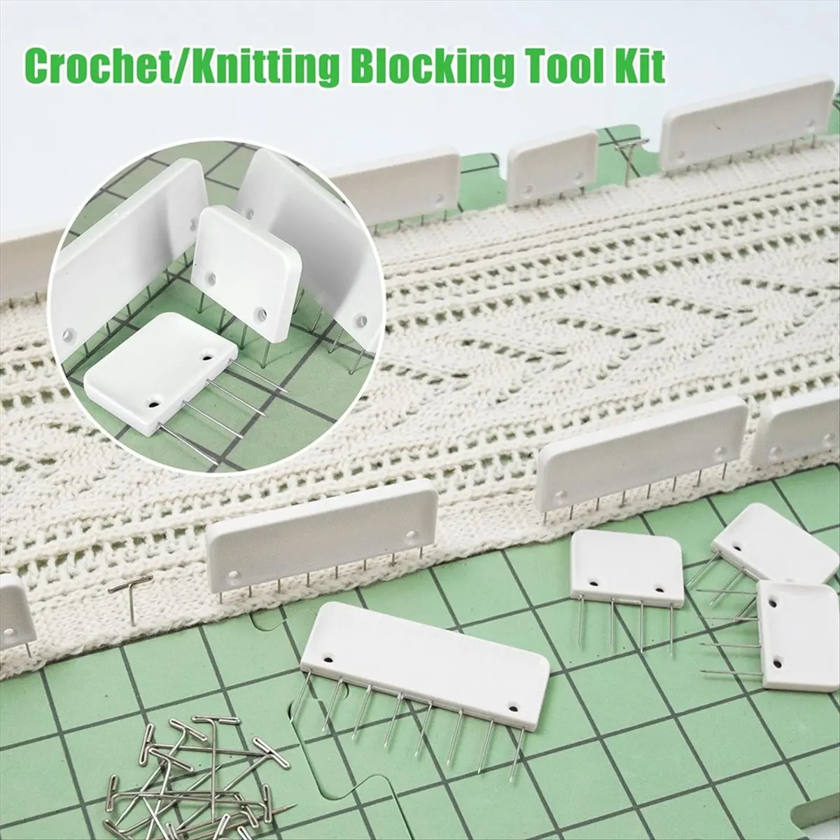*WSFS Foam Blocking Mats Knitting Extension Kit Thick Precise Blocking Boards with T-Pins DIY Knitting and Crochet Accessories