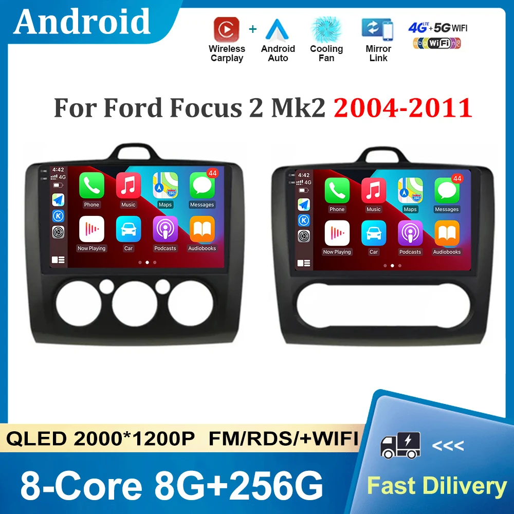 Android OS GPS Navi Screen for Ford Focus 2 Mk2 2004 - 2011 Car Multimedia Radio Video Player Wireless Carplay DSP Stereo BT