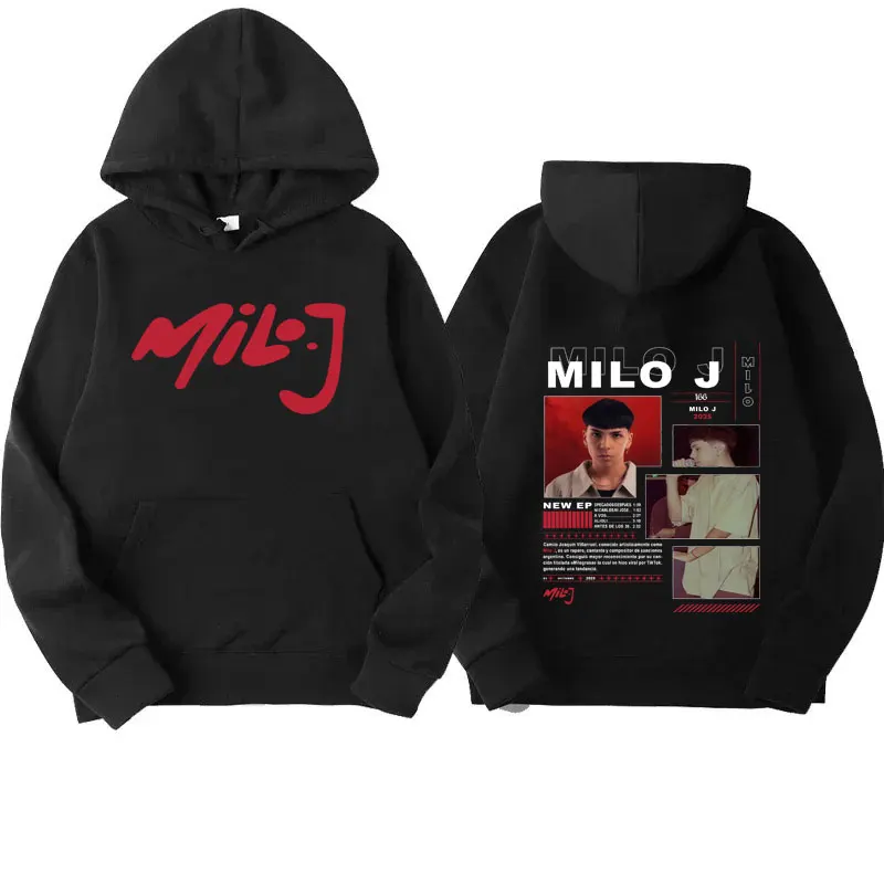 العصرية مغني الراب ميلو J ألبوم جديد جولة غطاء الجمالية هوديي الرجال النساء Y2k البلوز الرجال موضة فضفاض البلوفرات المتضخم القمم #1