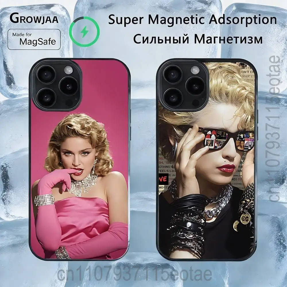 

M-Madonna 80s Pop Queen Magnetic Wireless Charging Case For iPhone 11,12,13,14,15,16,17,Pro,Max,Plus Shockproof Cover