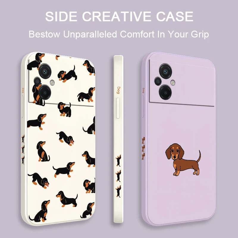Dachshund Silhouette Dog Phone Case For Xiaomi Poco C85 C75 C71 C65 C61 C55 C31 Anti Scratch Soft Silicone Full Protection Funda